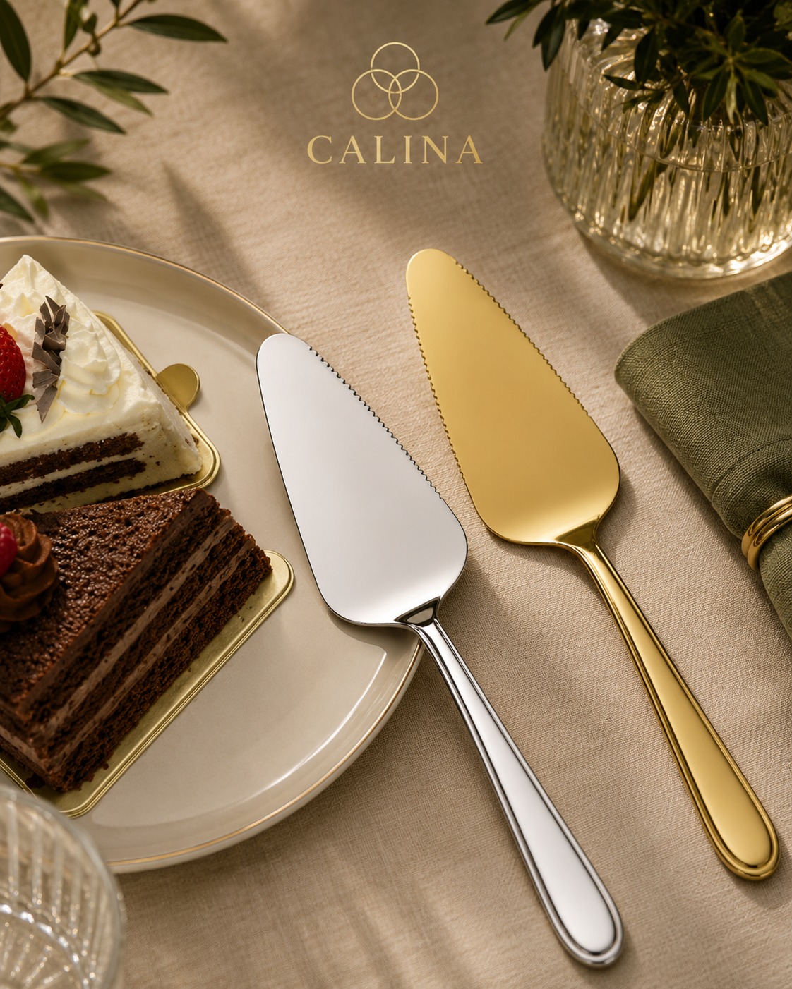 Detalhes dourados e prateados CALINA